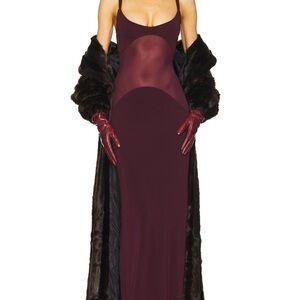 Helsa Sheer Knit Curve Maxi Dress